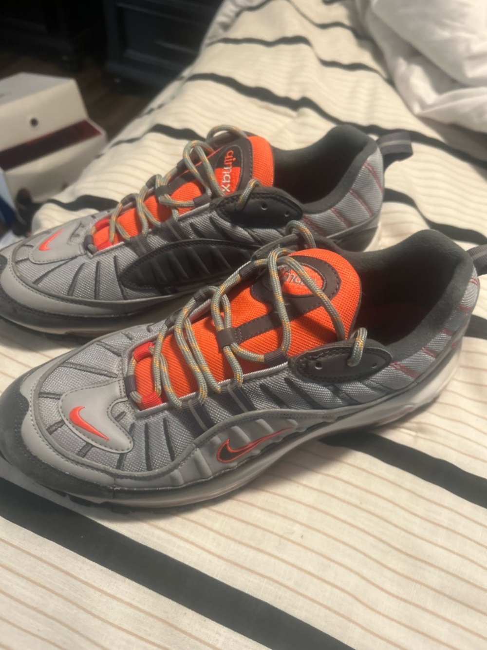 Nike Men's Athletic Sneakers - Grey with Orange Accents - Picture 7 of 8